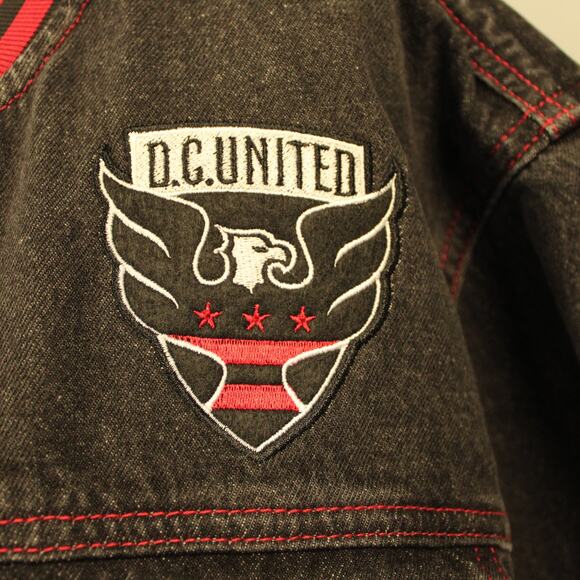 Men's D.C. United The Wild Collective Black Denim Full-Button Bomber Jacket SZ L - Picture 3 of 9